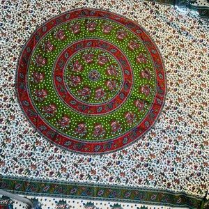 Anthropologie Queen Mandala Indian Cotton Bedspread or Wall Tapestry